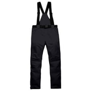 Women Ski Pants Men Snow Bibs with Detachable Braces Snowboard Overall Insulated Windproof Waterproof for Winter Outdoor Sports Black M