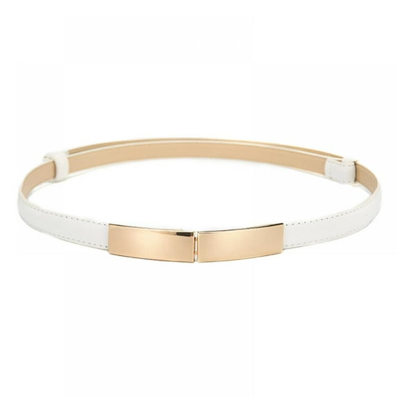 Women Skinny Belt for Dresses Retro Ladies Square Buckle Waist Belt Faux Leather Waistband