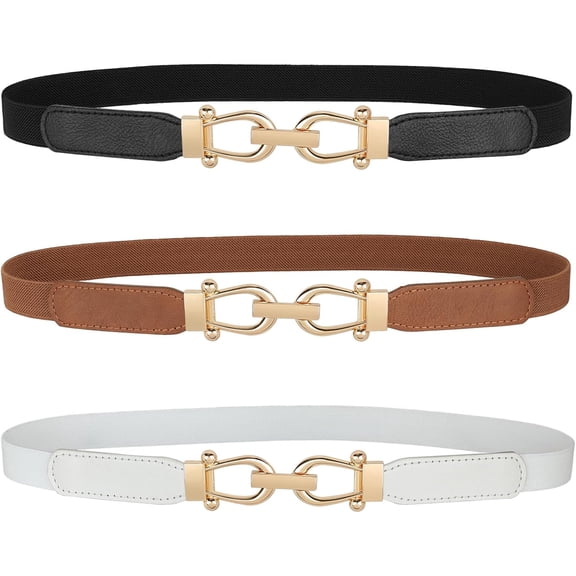 Women Skinny Elastic Stretch Belt for Dresses Retro Ladies Waist Vintage Thin Belt