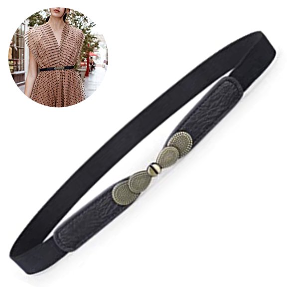 Women Skinny Elastic Stretch Belt for Dresses Retro Ladies Waist Vintage Thin Belt