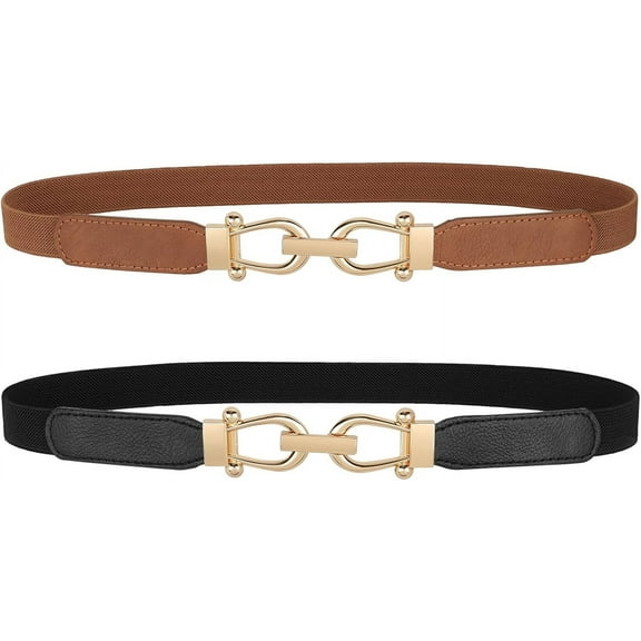 Women Skinny Elastic Stretch Belt for Dresses Retro Ladies Waist Vintage Thin Belt