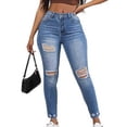 thumbnail image 1 of Women Skinny Jeans Stretchy High Waisted Ankle Jean Ripped Slim Fit Washed Denim Distressed Tight Jean, 1 of 6