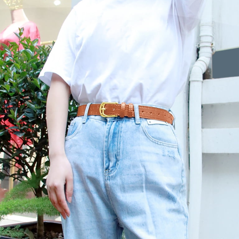 Womens Skinny Leather Belt Adjustable Turn Lock Buckle Dress Jeans ANHAISHUILV Women main image 4