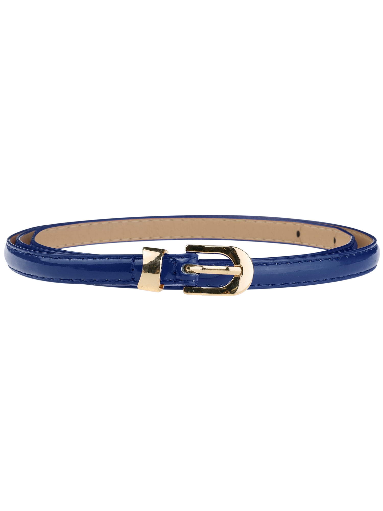 6631 Women\'s Skinny Pu Leather Belt Thin Waist With Gold Buckle WHIPPY-Women-Skinny-Leather-  main image 4