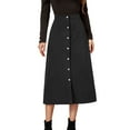 thumbnail image 1 of Women Skirt A-line Retro Corduroy Petticoat High Waist Button Midi Skirt Casual Cogild, 1 of 5