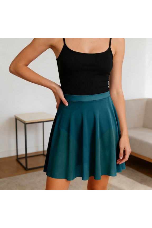 Women Skirt Ballet Dance Skirt For Performance Practice Soft Wrap Waist Elastic Short Tutu Dark Blue M