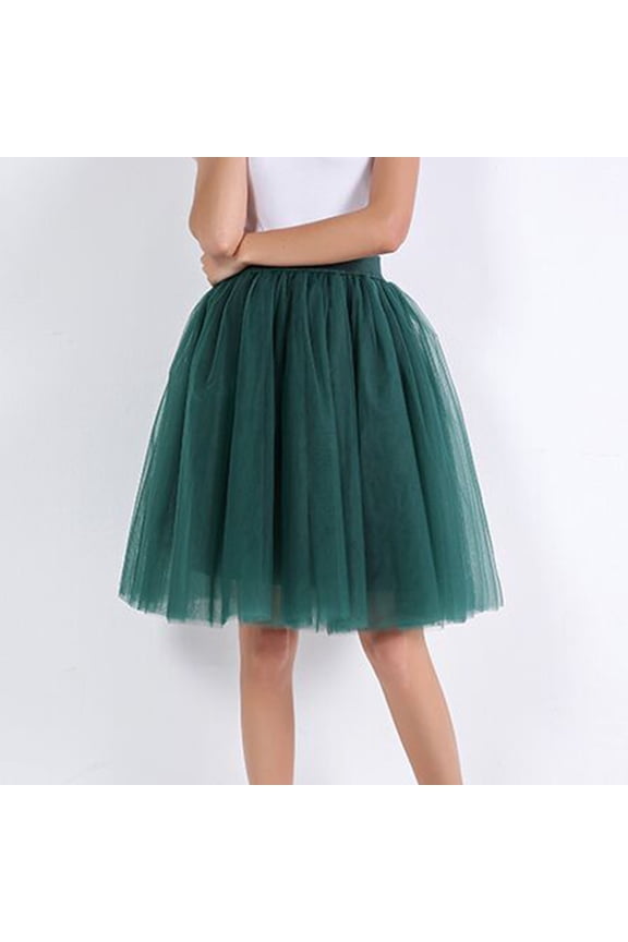 Women Skirt Carnival Clothes For Women Skirts Knee Length Long Adult Tutu Layered Short Prom Party Midi Skirt Mardi Gras Army Green M