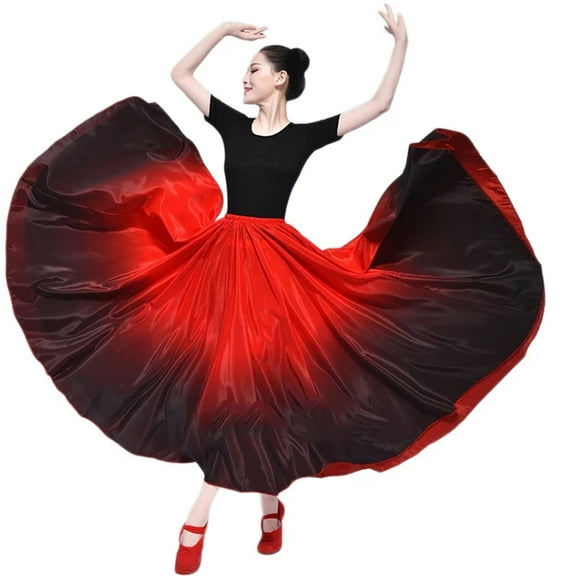 Women Skirt Dance Practice Long Big Swing Skirt