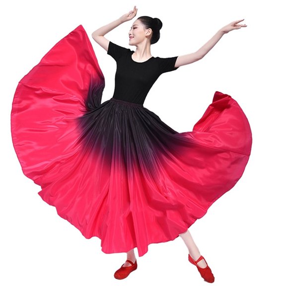 Women Skirt Dance Practice Long Big Swing Skirt