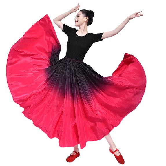 Women Skirt Dance Practice Long Big Swing Skirt