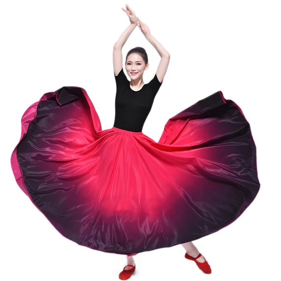 Women Skirt Dance Practice Long Big Swing Skirt