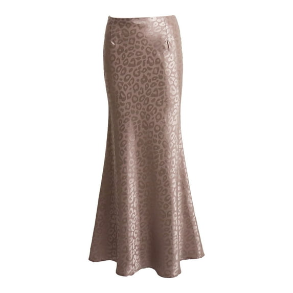 Women Skirt Leopard Print High Waist Skirt Sexy Hip-Hugging Ankle Length Half-body Skirt for Party Streetwear Dating