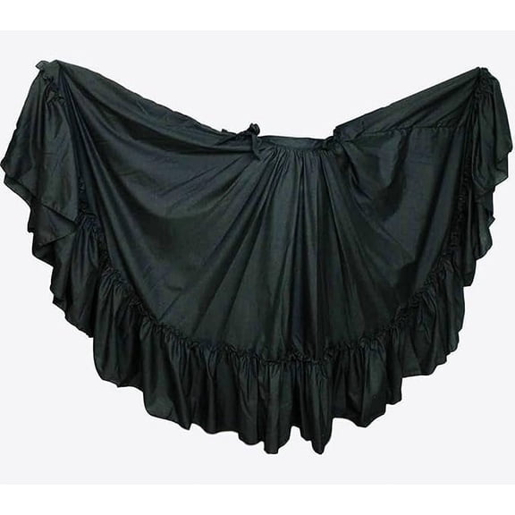 Women Skirt Practice Folklorico Mexican Flamenco Falda Doble Vuelo Mexico 36" Length Black