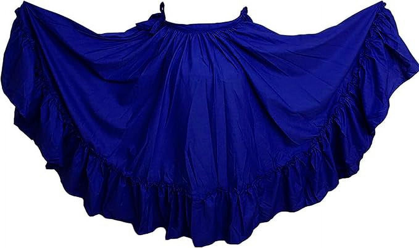 Women Skirt Practice Folklorico Mexican Flamenco Falda Doble Vuelo