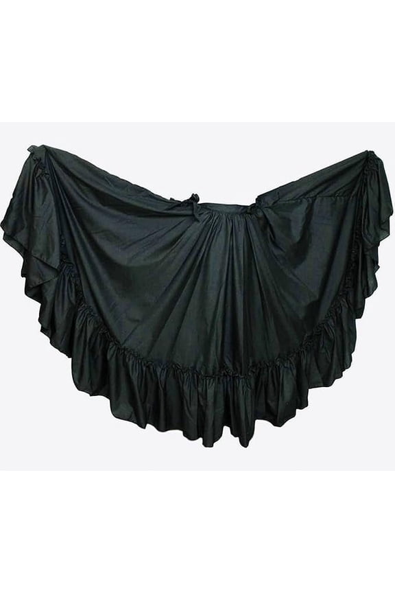 Women Skirt Practice Folklorico Mexican Flamenco Falda Doble Vuelo Mexico 38" Length Black