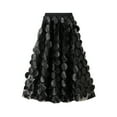 thumbnail image 1 of Women Skirt Summer Casual Polka Dot Dress Puffy Flowy Skirt Boho Elastic Waisted Skirts, 1 of 6