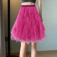 thumbnail image 1 of Women Skirts Knee Length Long Adult Tutu Layered Short Prom Party Midi Skirt Pleated Skirts Girls Sequin Skirt Pleated Tennis Skirt Cute Skirt Twill on Midi Skirt High Waist Skirts for Women Ruched, 1 of 7