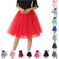 thumbnail image 1 of Women Skirts Knee Length Long Adult Tutu Layered Short Prom Party Midi Skirt Sparkly Skirt for Women, 1 of 5