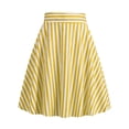 thumbnail image 1 of Women Skirts Retro Stripes Polyester Knee Length Daily Casual Wear, 1 of 5