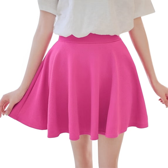 Women Skirts Stretch Button Knee Length with Pockets Tennis Skorts Casual Skirt 2026 Summer Skirt Hot Pink One Size
