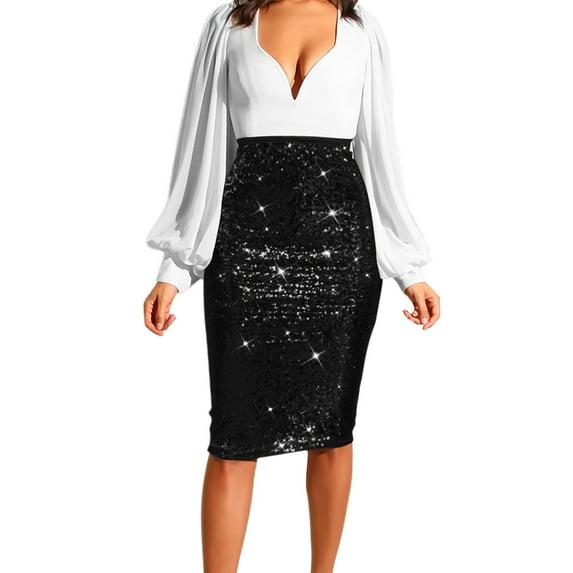 Women Skirts Summer Solid Color Sequins High Waist Slim Half Body Skirts