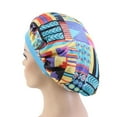thumbnail image 1 of Women Sleep Bonnet Cap African Floral Boho Print Sleep Caps Hair Care Shower Cap Bath Hats, Extra Large Bonnet, 1 of 8