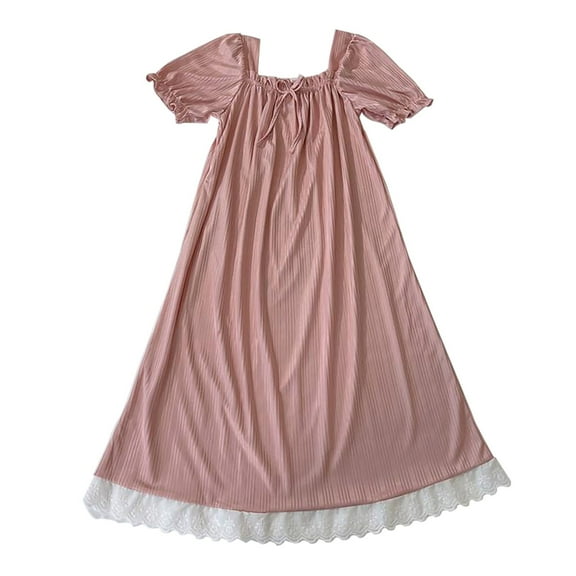 XINC under $10 Women's Sleepwear Women Sleep Dress Ladies Gowns Sleepwear Summer Robe for WomenPink M