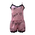 thumbnail image 1 of Women Sleepwear Women'S Ice Silk Shredded Milk Suspender Home Clothes Set Soft Love Printed Pajama Set, 1 of 4
