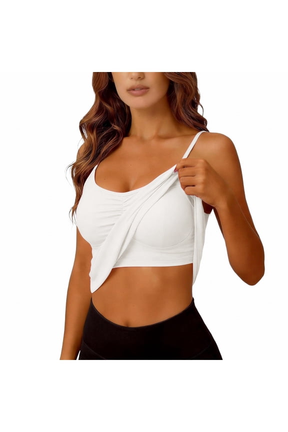 Women Sleeveless Camisole Shirts Equipped with Removable Adjustable Thin Straps Breathable Soft Fabric for Shopping Trip Home Workout Petite Size Adjustable Strap Tops (White,L)