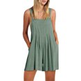 thumbnail image 1 of Women Sleeveless Casual Jumpsuits Wide Leg Short Overalls Loose Adjustable Bib Rompers with Pockets, 1 of 6