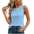 thumbnail image 1 of Women Sleeveless Crew Neck Tank Top Loose Fit Casual Blouse,S, 1 of 6