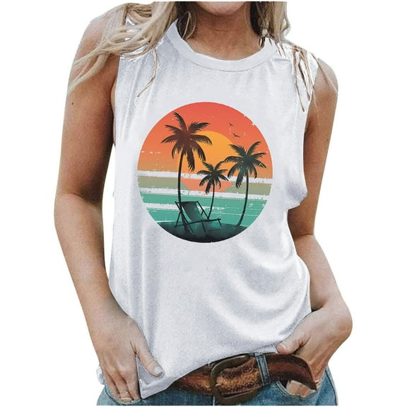 Women Sleeveless Crop Tops Plus Size, Red Shirts for Women Plus Summer Shirts for Island Vacation Women Summer Tops Trendy Generic Brand Tops for Women