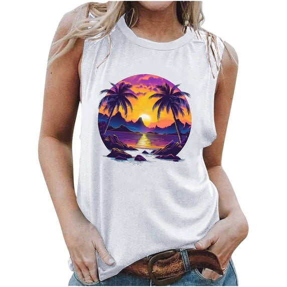 Women Sleeveless Crop Tops Plus Size, Summer Blouses for Women 2026 Boho Sleeveless Tops For Women Workout Cute Crop Tops for Women Spring Tops For Women