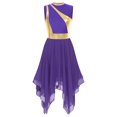thumbnail image 1 of Women Sleeveless Liturgical Worship Dance Tunic Dress Praise Lyrical Ballroom Stage Performance Costume, 1 of 6