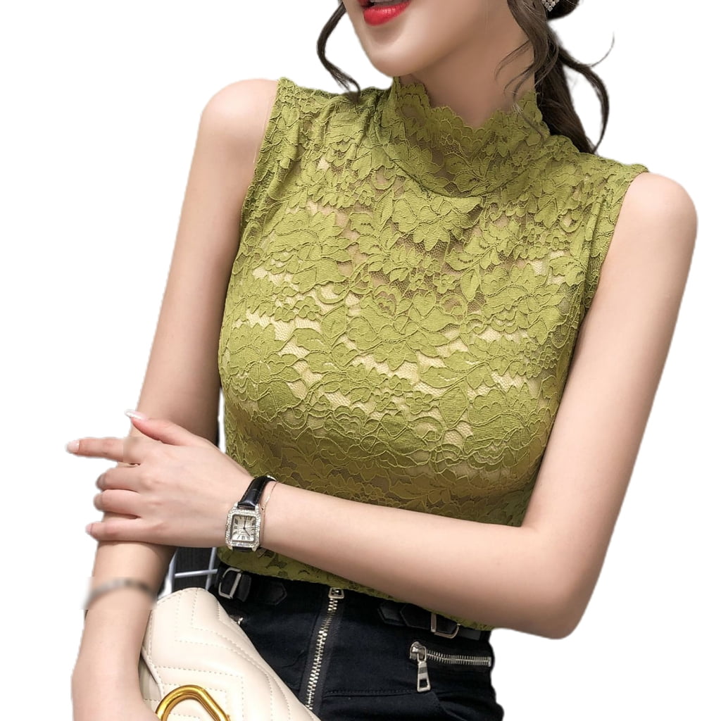 Women-Sleeveless-Mock-