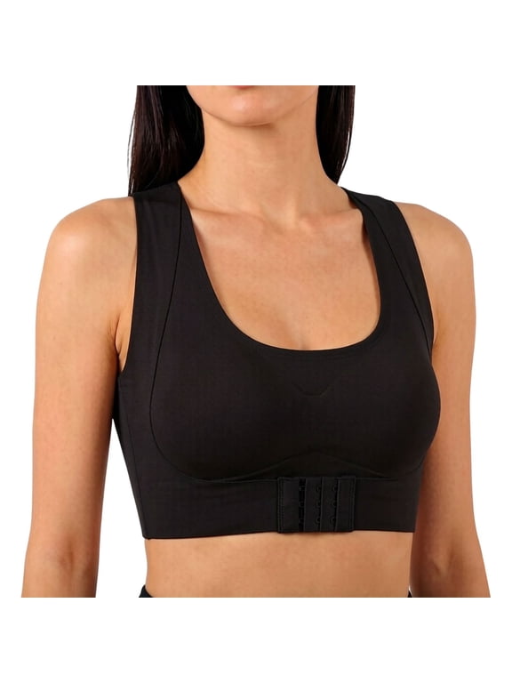 Women Sleeveless Posture Corrector Shapewear Top, Chest Brace Push Up Back Support Bra Shaper, Stretchy Breathable Body Shaping Daily Lingerie,Black,Bust:22"