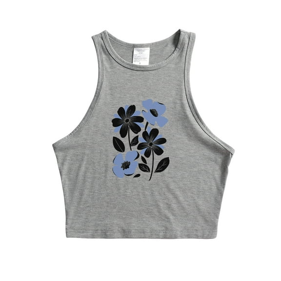 Women Sleeveless Scoop Neck Tank Tops Fitted Summer Basic Slim Tops