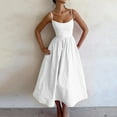 thumbnail image 1 of Women Sleeveless Sling Long Dress Summer Solid Color Backless A Line Bandage Dress Dress for Women Junior Dress for Women below Knees Drawstring Dresses for Women Casual Summer Dresses for Older Women, 1 of 5