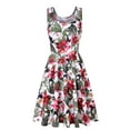 thumbnail image 1 of Women Sleeveless Tank Dress Summer Fashion Floral Print Tank Dress Formal Party Dance Dress A Line Waist Slim Bodycon Dress Mini Dresses, 1 of 6