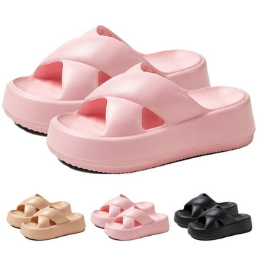 Women Slide Sandals, Girls Pillow Slippers for Beach, Pool, Shower, Camping, Travel - Non-slip Platform Beach Slippers for Indoor & Outdoor Comfort
