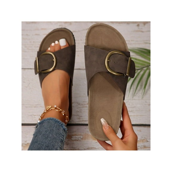 Women Slides - Slip-On Fashion Sandals With Tassels And Straw Fabric - Perfect Summer Footwear