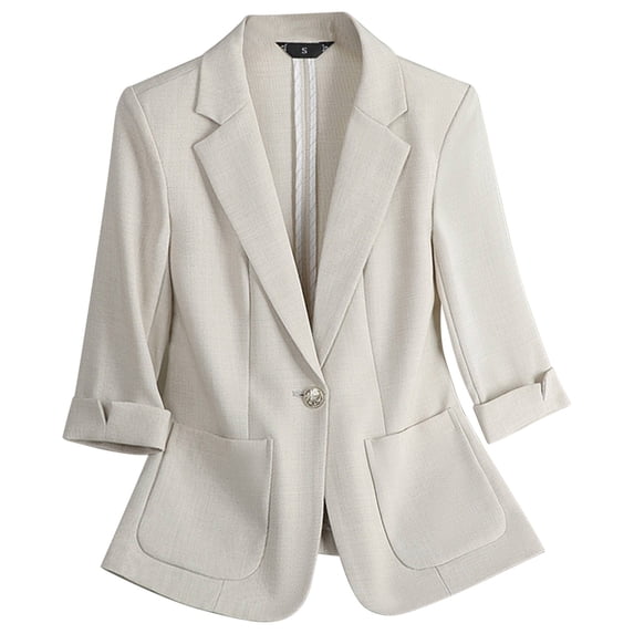 Women Slim Fit Suit Blazers Solid Color Dressy Work Office Button Down Jacket Comfy 2025 Spring Fall Fashion Outfits