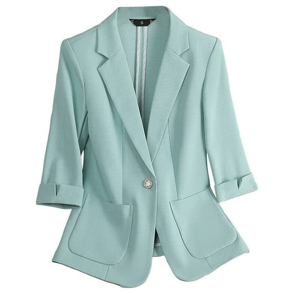 Women Slim Fit Suit Blazers Solid Color Dressy Work Office Button Down Jacket Comfy 2025 Spring Fall Fashion Outfits