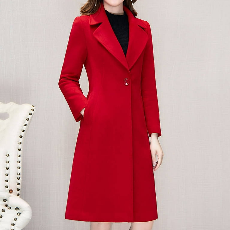 Women Slim Windbreaker Double Breasted Long Trench Coat Jacket