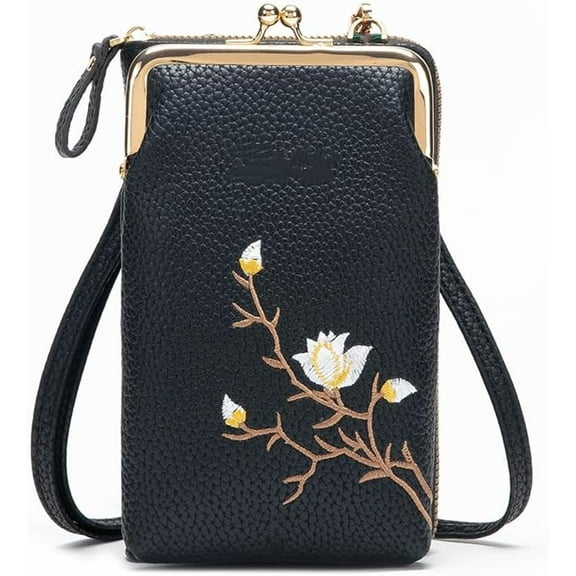 Women Sling Cross-Body Wallet with Mobile Cell Phone Holder, Crossbody Bags for Women Travel