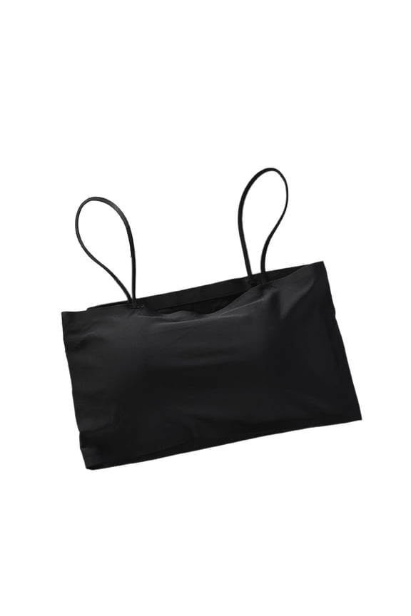 Women Sling Straps Tube Top Gathered Underwear Ice Silk Seamless Bandeau Bras Wirefree Padded Intimates Bralettes