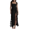 thumbnail image 1 of Women Dresses High Slit Sexy Solid Color Long Polyester Spandex Fashionable Party Night Out Wear, 1 of 4