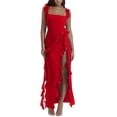 thumbnail image 1 of Women Dresses High Slit Sexy Solid Color Long Polyester Spandex Fashionable Party Night Out Wear, 1 of 4
