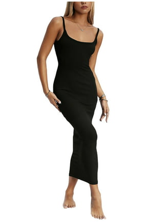 KelaJuan Women Bodycon Dress, Spaghetti Straps See-through Slim Fit Slip  Dress for Party Club 