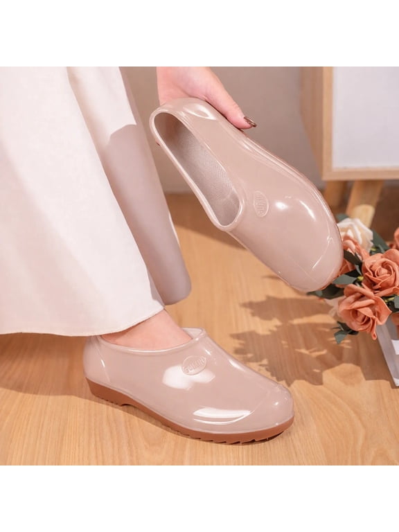 Women Slip‑On Garden Rain Shoes, Waterproof Low‑Cut Rubber Shoes, Non‑Slip Comfort Mud Working Shoes for Outdoor Gardening Farm